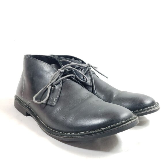 Redtape Mens Size 11 Black Leather Carter Chukka Boots - Picture 1 of 9
